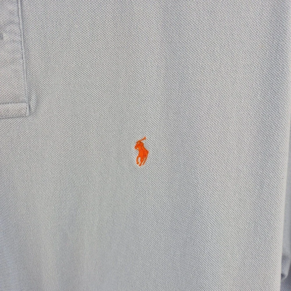 Polo Ralph Lauren Mens XL Light Blue Piqué Polo Shirt Red Pony Logo Classic Golf